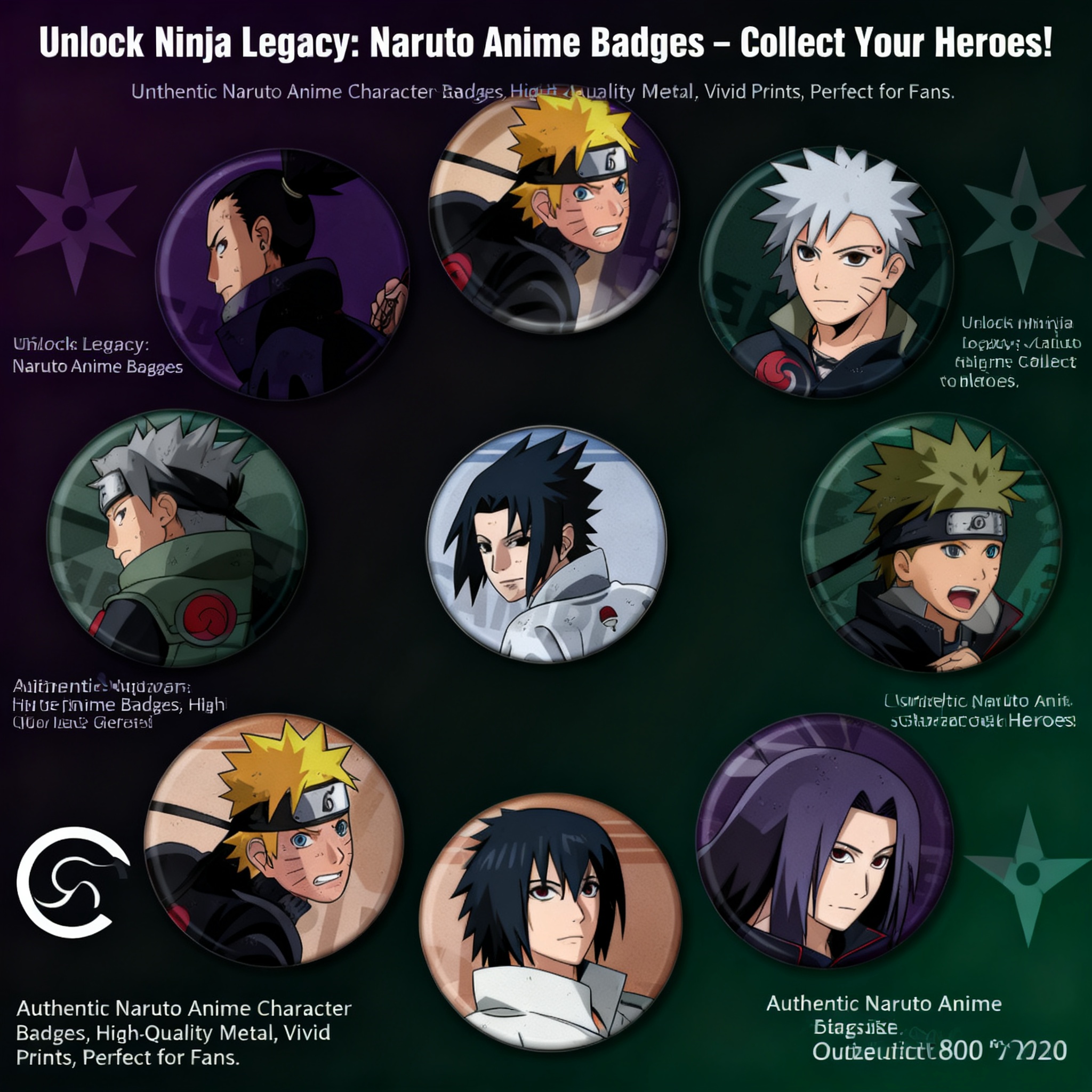 Anime Merchandise Naruto - Naruto Anime Badge Pin Set Kakashi