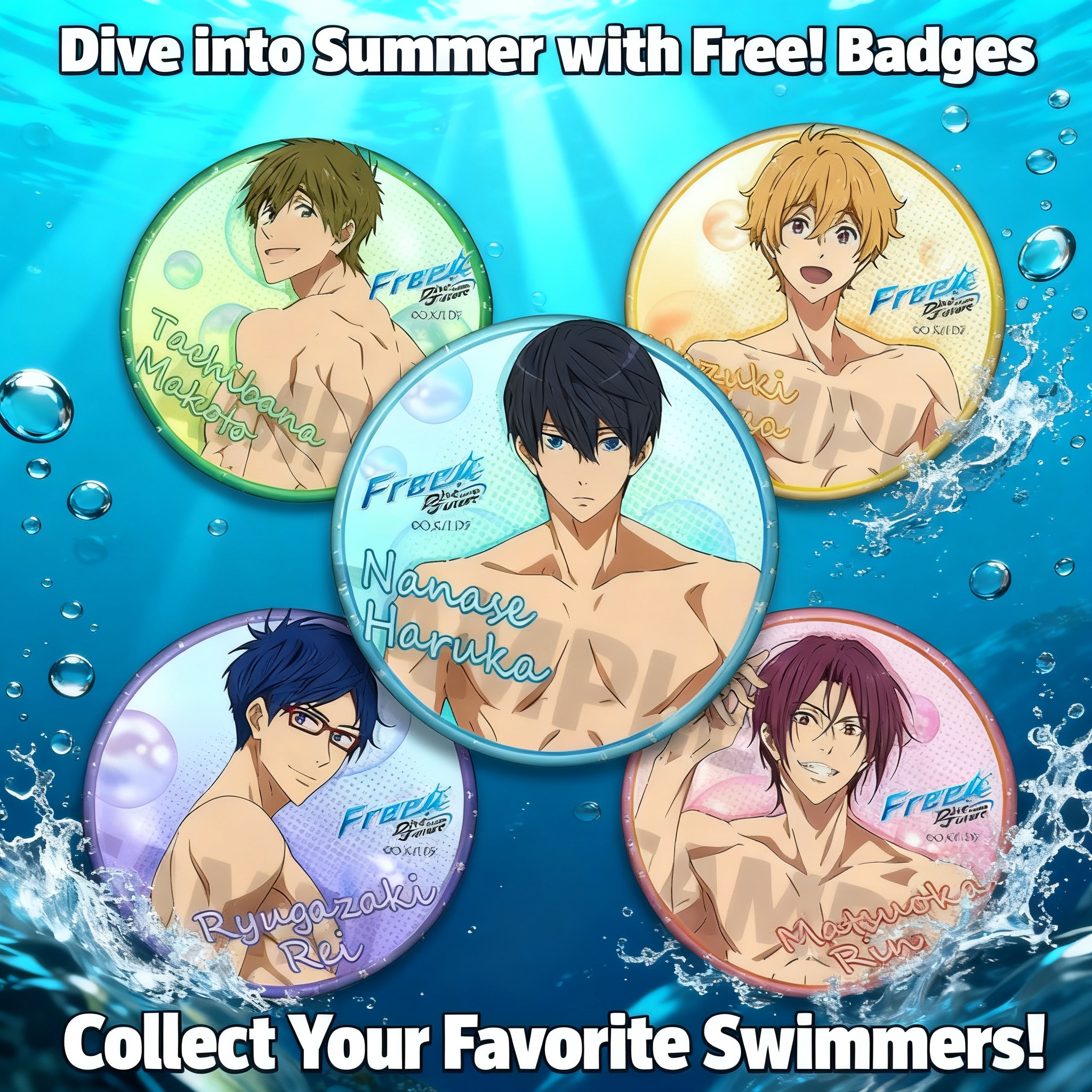Official Merchandise Anime - Free Swimming Club Anime Badge Pin