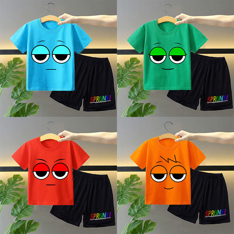 Sprunki 2pcs T-shirt and Short - Anime Merchandise Clothes avis et prix