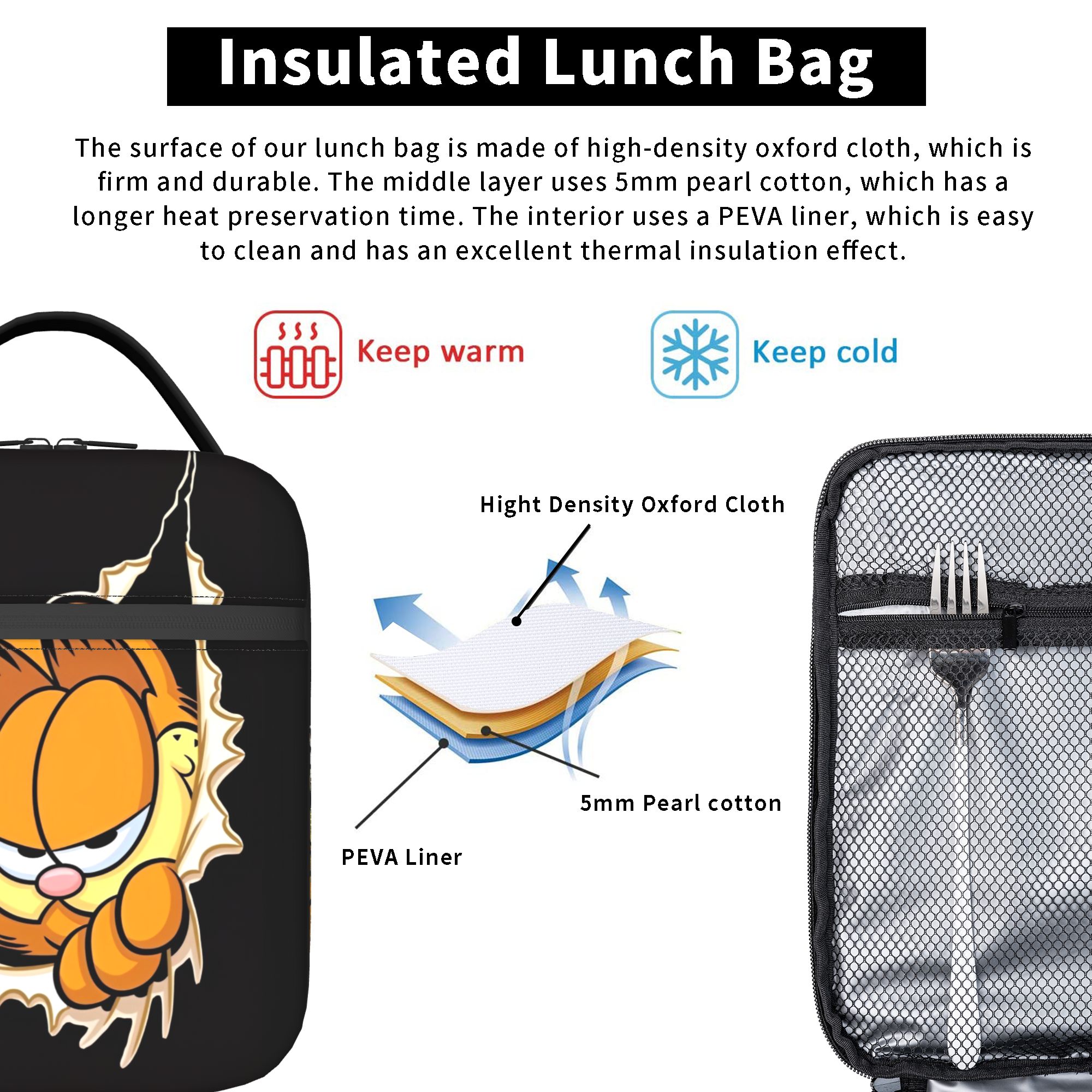 Garfielded Insulated Lunch Bag - Manga Storage Box avis et prix